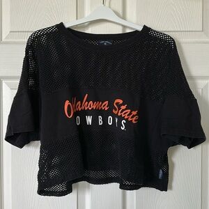 Spirit Jersey Women’s Black Mesh Short Sleeve “Oklahoma State Cowboys” Jersey